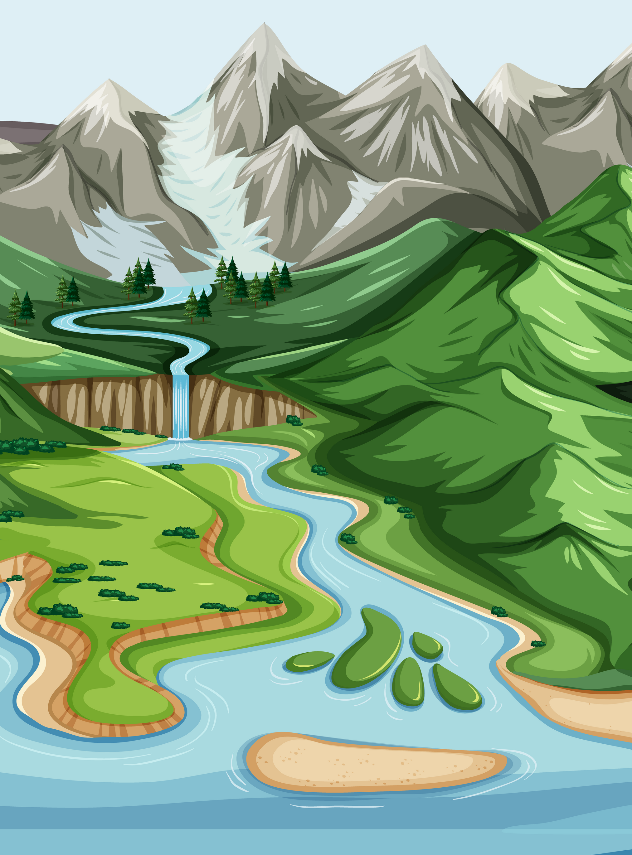 Nature geographic landscape vector